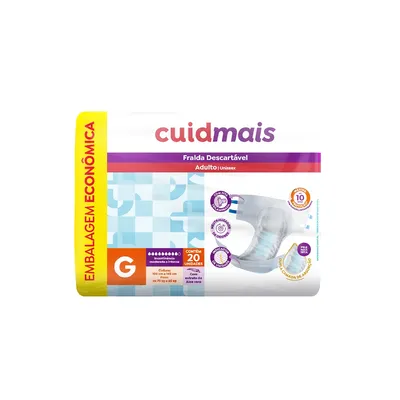 Fralda Geriátrica CuidMais Econômica G 20 Unidades