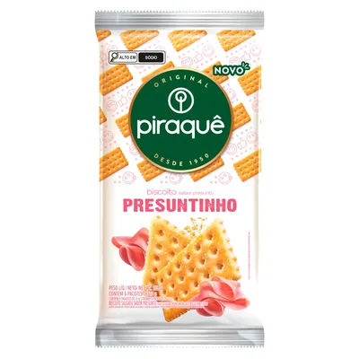 Biscoito Salgado Presuntinho Piraquê 6 Unidades de 23g Cada