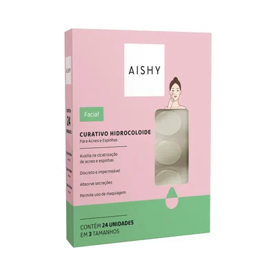 Curativo Aishy Hidrocoloide Para Acne e Espinha Com 24 Unidades