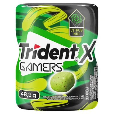 Goma de Mascar Citrus Mix Zero Açúcar Trident X Gamers 48,3g