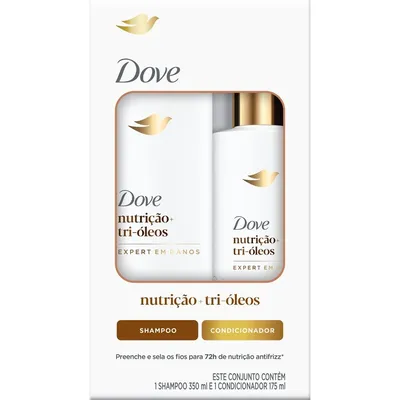 Kit Dove Shampoo 350ml e Condicionador 175ml Nutrição Tri-Óleos