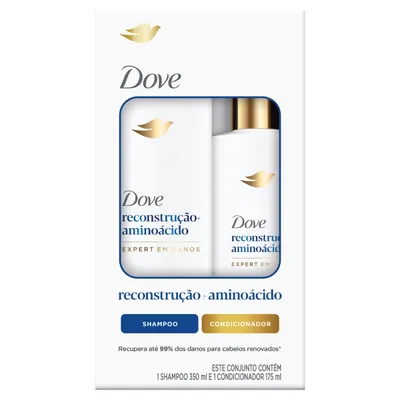 Dove Kit Shampoo 350ml e Condicionador 175ml Reconstrução + Aminoácido