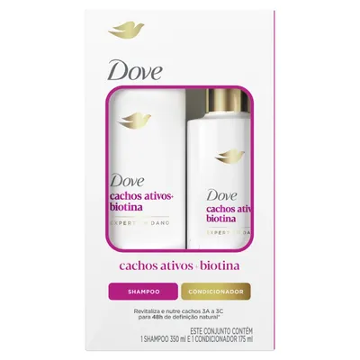 Dove Kit Shampoo 350 ml e Condicionador 175 ml Cachos Ativos + Biotina