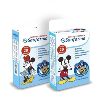 Curativo Sanfarma Mickey e Minnie Com 20 Unidades