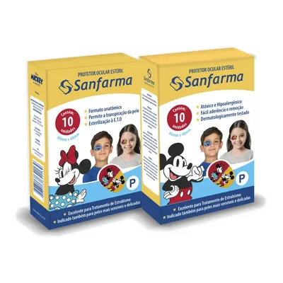 Protetor Ocular Sanfarma Mickey E Minnie P Com 10 Unidades