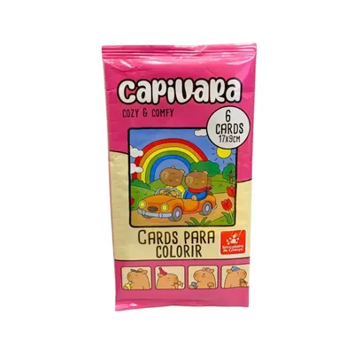 Capivara Cozy & Comfy Cards Para Colorir