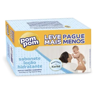 Kit Pom Pom Sab Hidratante 5 Unidade 70Gr preço