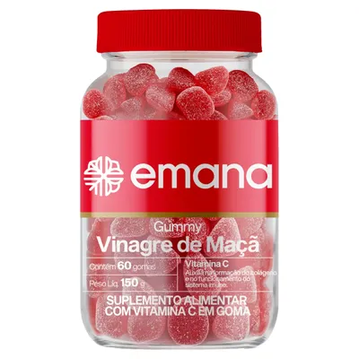 Suplemento Vinagre de Maçã Emana Gummy 150g 60 Gomas 