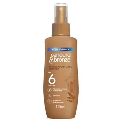 Bronzeador Fluido com Cor FPS 6 Cenoura & Bronze Spray 110ml 