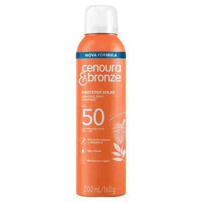Protetor Solar Aerossol FPS 50 Cenoura & Bronze Spray 200ml