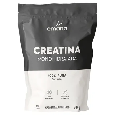 Creatina sem Sabor Pó Emana Pouch 300g 