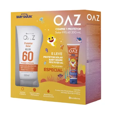 Kit Protetor Solar Corpo E Rosto Fps60 Creme Oaz 200ml + Baby Fps70 Creme 125ml