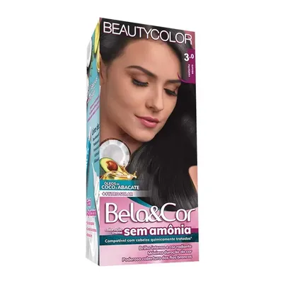 Tintura Beauty Color Bela&Cor Sem Amônia 3.0 Castanho Escuro preço