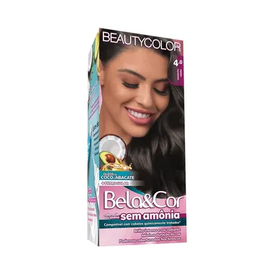 Tintura Beauty Color Bela&Cor Sem Amônia 4.0 Castanho Médio preço