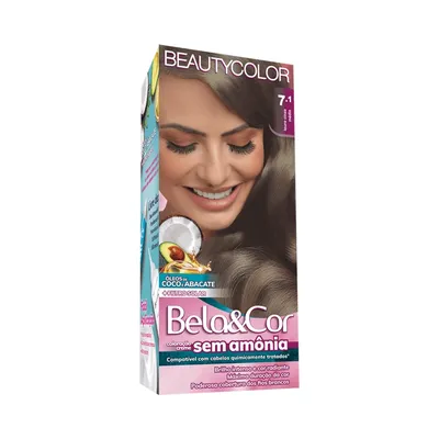 Tintura Beauty Color Bela&Cor Sem Amônia 7.1 Louro Cinza Médio