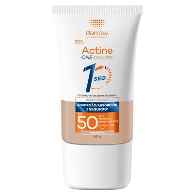 Protetor Solar Facial com Cor 1 FPS 50 Actine One Colors Bisnaga 40g
