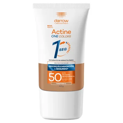 Protetor Solar Facial com Cor 2 FPS 50 Actine One Colors Bisnaga 40g