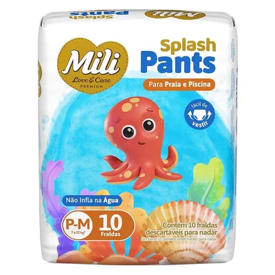 Fralda Mili LoveCare Pants Splash P/M Com 10 Unidades
