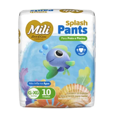 Fralda Mili LoveCare Pants Splash G/XG Com 10 Unidades