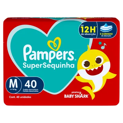 Fralda Descartável Infantil Pampers SuperSequinha M 40 Unidades