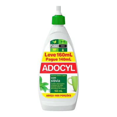 Adoçante Líquido Stevia Adocyl Leve 160ml Pague 140ml