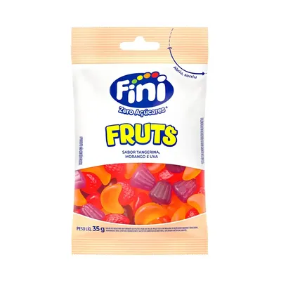 Bala De Gelatina Fini Zero Açúcares Fruts 35gr