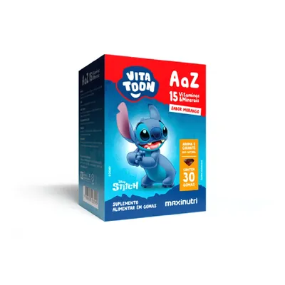 Suplemento Alimentar Vitatoon Maxinutri Stitch Polivitaminico A-Z Sabor Morando 30 Gomas preço