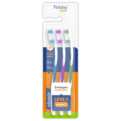 Escova Dental Fresha Classic Macia Leve 3 Pague 2