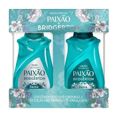 Kit Óleo Deo Corporal Paixão Bridgerton Dama de Prata 100ml + Loção Deo Hidratante 100ml