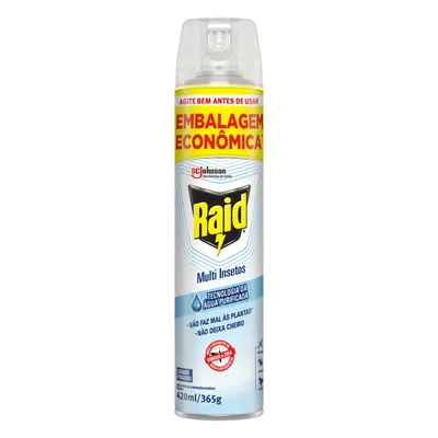 Inseticida Aerossol Multi-Insetos Raid Frasco 420ml Spray Embalagem Econômica   