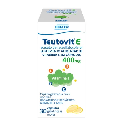 Teutovit-E 400Mg Com 30 Cápsulas Gel Teuto