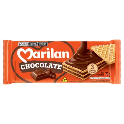 Biscoito Marilan Wafer Chocolate 70g