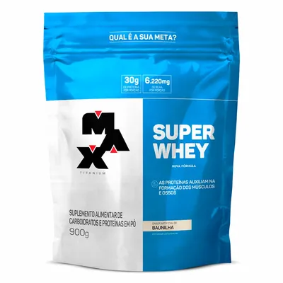 Whey Super Baunilha Max Titanium Refil 900g