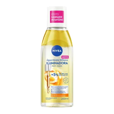 Água Micelar Bifásica Iluminadora Sem Perfume Nivea 200ml