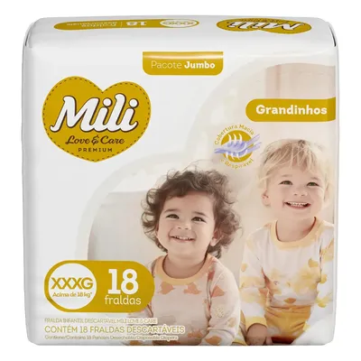 Fralda Mili Lovecare Grandinhos XXXG 18 Unidades