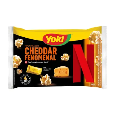 Pipoca para Micro-ondas Yoki Sabor Cheddar Fenomenal 95g
