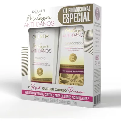 Kit Shampoo e Condicionador Elixir Milagre Anti-Danos 250ml + 175ml