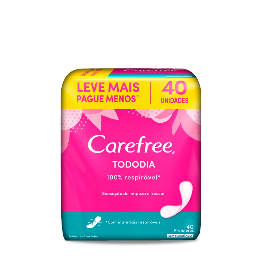 Absorvente Carefree Todo Dia Sem Perfume 40 Unidades