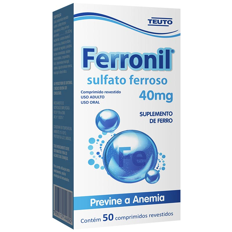 Ferronil 40mg Com 50 Comprimidos