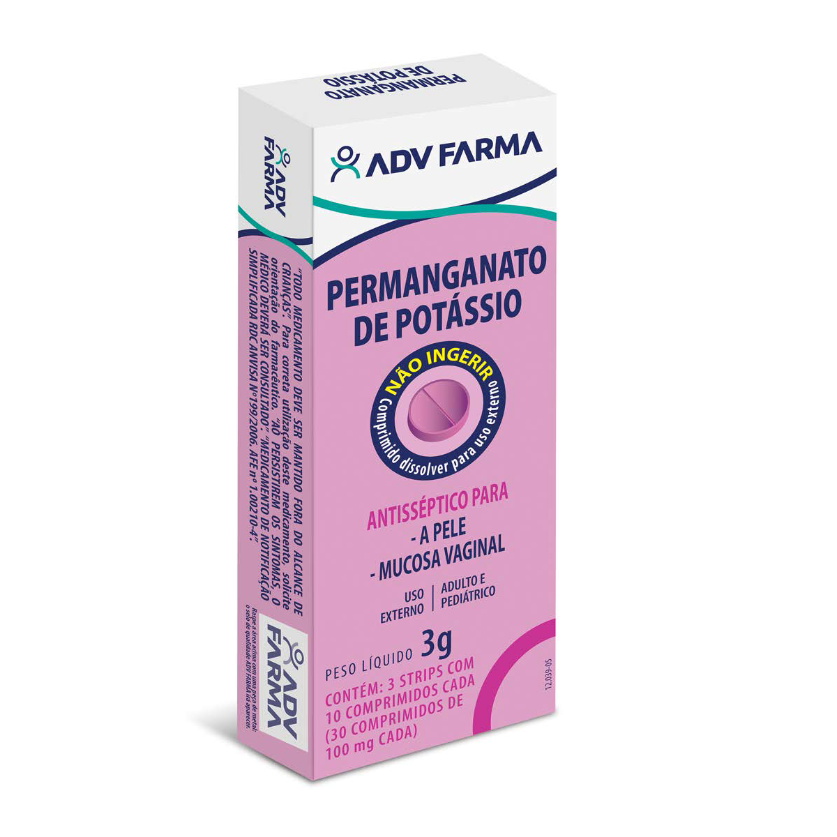 Permanganato Potassio Adv 100mg 3 Envelopes