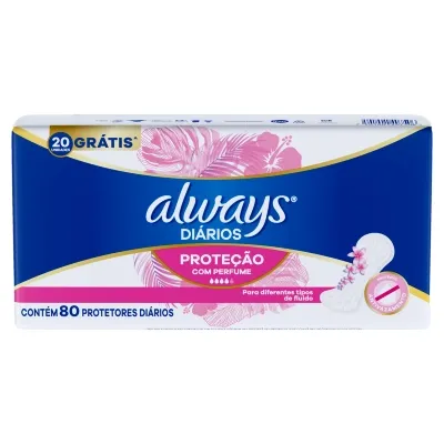 Protetor Diário Always com Perfume 80 Unidades