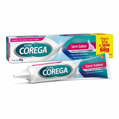 Corega Fixador de Prótese Ultra Creme Sem Sabor 68g