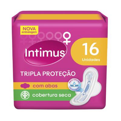 Absorvente Intimus Tripla Proteção Seca Com Abas 16 Unidades