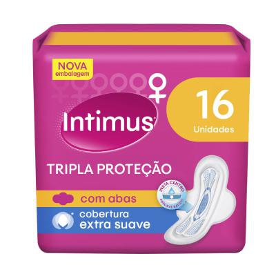 Absorvente Intimus Tripla Proteção Suave Com Abas 16 Unidades