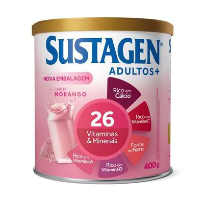 Complemento Alimentar Sustagen Adultos+ Morango 400g