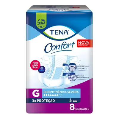 Fralda Geriátrica Tena Confort G 8 Unidades