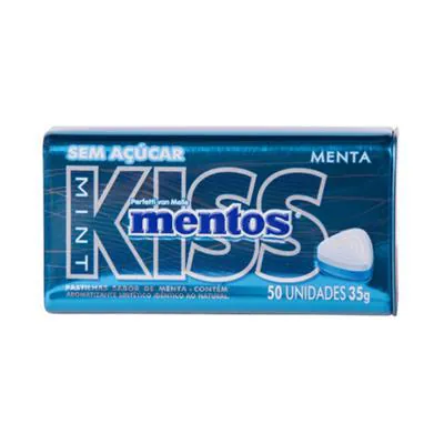 Bala Sem Açúcar Mentos Kiss Mint Menta 35g