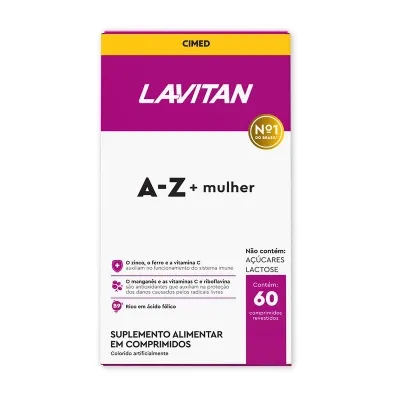 Multivitamínico Lavitan Az Mulher Com 60 Comprimidos
