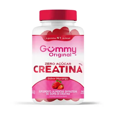 Suplemento Alimentar Gummy Creatina Morango Zero Açucar Com 90 Unidades