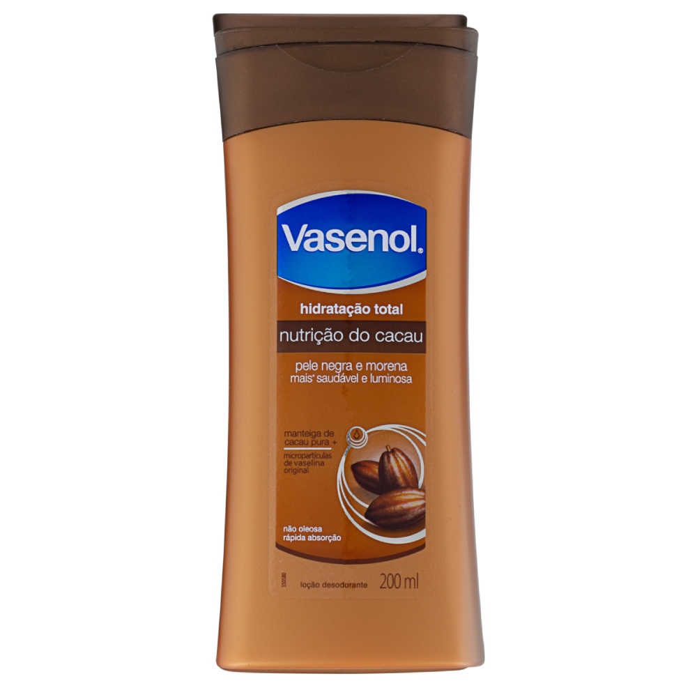 Loção Hidratante Vasenol Hidratação Total Nutrição Cacau 200ml